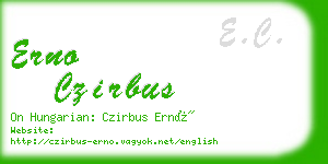 erno czirbus business card